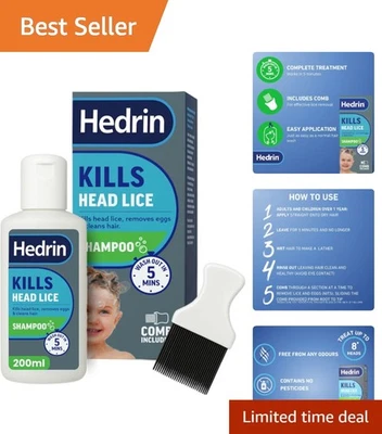 Ultimate Head Lice Shampoo & Comb Solution - 8 Treatments, Family Safe Formula - Image 1 of 4