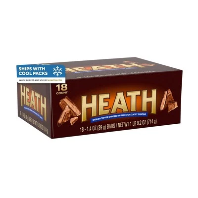 HEATH Chocolatey English Toffee Candy Bars, 1.4 oz (18 Ounce (Pack of 18)  - Image 1 of 4