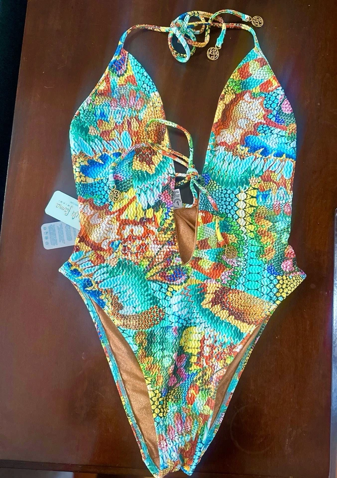 Luli Fama Luli's Jungle One Piece Bodysuit Swimsuit Size XL - Image 1 of 4
