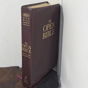 NKJV The Open Bible Nelson 455NBG Bonded Leather Red Letter - Imagen 1 de 13