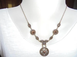 Halskette, Trachtenkette, bronze, bernstein, Oktoberfest, Volksfest, Mittelalter - Bild 1 von 1