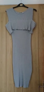 NWT Silver Rib Cold Shoulder Jumper Dress Size M/L - Picture 1 of 3