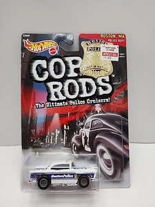 1999 Hot Wheels Cop Rods '55 Chevy Bel Air Boston Police Real Riders - Picture 1 of 8