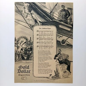 1951 23,5 x 33 cm Gold Dollar Zigaretten Werbeanzeige Werbung Reklame Print Ad - Picture 1 of 4