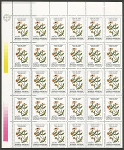 Argentina 1985. Flowers-Zinnia Peruviana Completo Hoja De 100. Sg: 1938. MNH - Imagen 1 de 1
