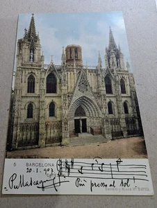 Mascagni, Pietro autograph signed postcard with his score PSA/DNA coa - Bild 1 von 3