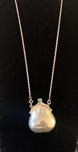 COLLAR COLGANTE PASTILLERO MONEDERO MINIATURA PLATA ESTERLINA VINTAGE - Imagen 1 de 3