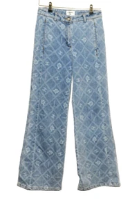BEAUTIFUL CHANEL 20 23 A DAKAR COLLECTION FLARED JEANS CC LOGO 38 EU 29''UK - Picture 1 of 10