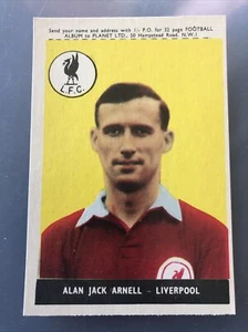 LIVERPOOL ALAN ARNELL A&BC FOOTBALL Gum Card WITH PLANET 1958 CARD EX #13 - Picture 1 of 2