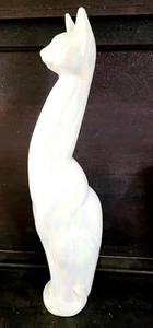 "Estatuilla de gato siamés vintage de 18"" de alto cerámica hecha a mano opalescencia" - Imagen 1 de 17