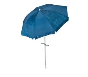 Quest Beach Umbrella Outdoor 90x74” UV Protection w/ Carry Bag-Blue Floral - Picture 1 of 1