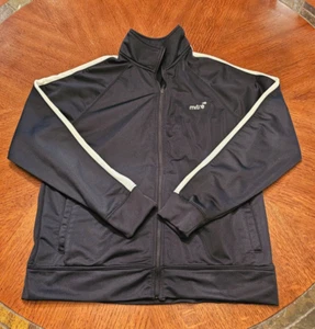 Mitre Long Sleeve Black Soccer Jacket SZ Medium M Vintage White Stripe UNISEX - Picture 1 of 8