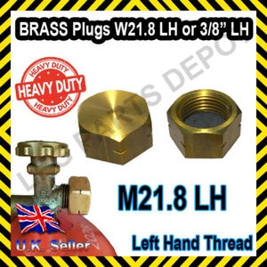 Gas Bottle OUTLET PLUG with M21.8 Left Hand Thread Storage Stop leak Metal Bras - Picture 1 of 5