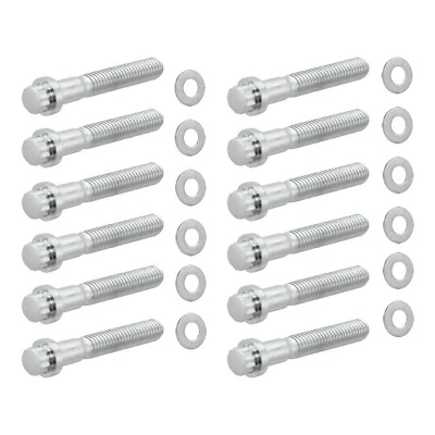 Small Block Ford Chrome 12 Point Head Intake Manifold Bolt Kit  260 289 302 351W Foto 1 de 4