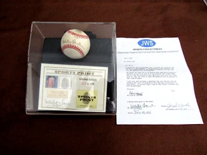 WHITEY FORD 1961 YANKEES HOF SIGNED AUTO SPORTS THUMB PRINT L/E OAL BASEBALL LOA - Picture 1 of 5