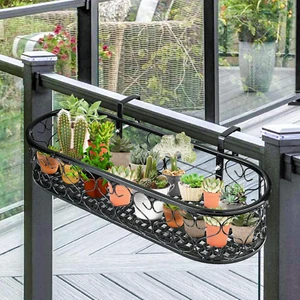 Balcony Flower Pot Stand Deck Hanging Railling Shelf Metal Flower Pot Holder ... - Picture 1 of 1