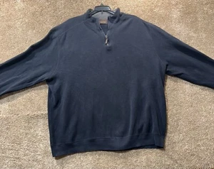 Tasso Elba Pullover Herren XXL Schwarz Quarter Zip Pulli Langarm Warm Baumwolle - Bild 1 von 4