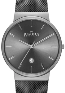 Skagen Ancher Grey Dial Grey Ion-plated Mesh Men's Watch SKW6108 - Picture 1 of 1