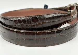 Crookhorn bella croc belt Hand Made In USA Size 40 Exotic Croc Skin Women’s - Picture 1 of 6