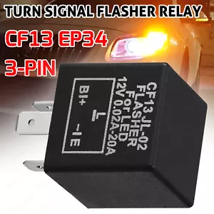 Relé intermitente LED de peligro de señal de giro CF13 3 pines sin intermitente hiperflash rápido 3 pines - Imagen 1 de 14