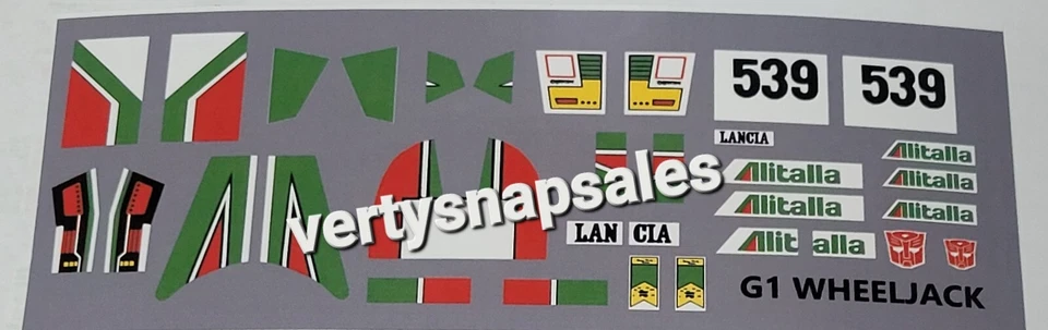 Pegatinas Transformers G1 Repro para G1 Wheeljack Foto 1 de 1