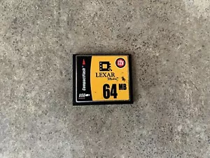 LEXAR MEDIA 64MB COMPACT FLASH CAMERA MEMORY CARD DIGITAL FILM COMPACTFLASH I5-2 - Picture 1 of 2