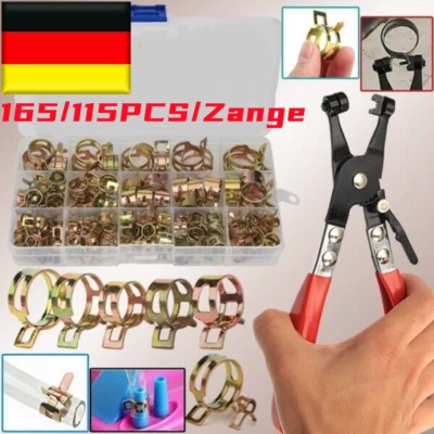 165/115tlg Benzinschlauch klemmen Schellen 6mm -22mm Schlauchschellen Zange Set