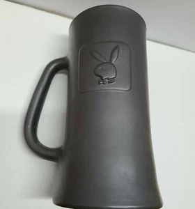 Tazza Playboy Club Vintage Coniglietto Logo Birra Stein Vetro Tankard Grigio Smerigliato Nero - Foto 1 di 7