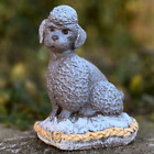Betonowa figurka pudla Kamienna rzeźba psa Dom Dekoracja ogrodu Cement Memoriał