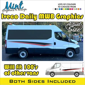 IVECO DAILY MWB cámper rayas laterales calcomanías pegatinas gráficos furgoneta envío y devolución gratuitos 007 - Imagen 1 de 4