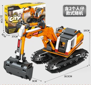 Jaki 9281 - Bagger mit zwei Bauarbeiter Figur GoBricks, Klemmbausteine - Bild 1 von 1