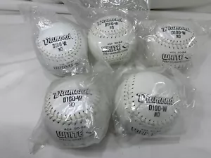 5 Diamond 12" Softball White Poly Graphite Core ASA 50-94 .50 C.O.R. Leather Cvr - Picture 1 of 9