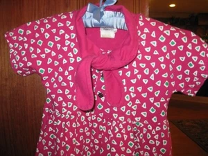 Vtg 1994 Dress Summer Short Sleeves Boutique Bravo! Fushia Pink Toddler Girls 3 - Picture 1 of 2