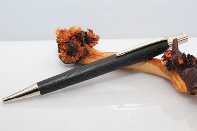 Schreibgerät Kugelschreiber Berlin Holz Mooreiche tief schwarz handgedrechselt - Bild 1 von 4