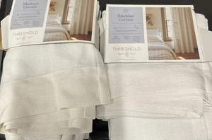⚡️Threshold Blackout Aruba Window Curtain Panel (50x84) Sour Cream 👉2 Lot👈 - Picture 1 of 4