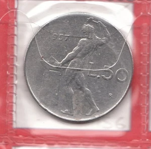 P156 Moneta Coin Repubblica Italiana - 50 Lire Vulcano I° 1957 - Picture 1 of 1