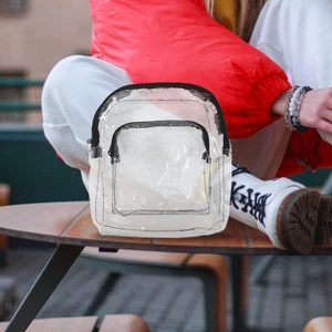  Borsa a tracolla impermeabile trasparente messenger casual più tasche - Foto 1 di 12