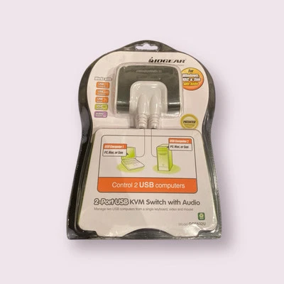 IOGEAR GCS632U 2 Port KVM Switch w/Built-in Cables NOS Brand New Sealed - Image 1 of 2