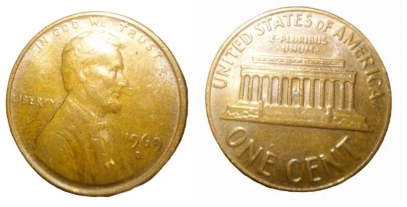 1969 D Penny (Lincoln Cent) Broadstruck, DDO, Floating Roof! Rare - Image 1 of 1