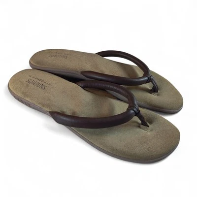 G.H. Bass Sunjuns Tessa Brown Leather Thong Sandals Women's 9M Soft Insole - Image 1 of 4