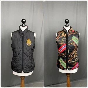 Gilet trapuntato Ralph Lauren Barocco donna nero reversibile taglia M - Foto 1 di 21