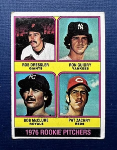 1976 TOPPS BASEBALL ROOKIE CARD 599 (EX/M) GUIDRY / DRESSLER / McCLURE / ZACHRY* - Picture 1 of 2