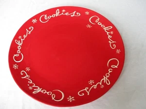 Christmas Hallmark Round Red Santa Cookies Plate Platter 14"  Plate New - Picture 1 of 2