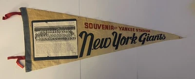 Banderín de tamaño completo vintage de los New York Football Giants de los años 60 del Yankee Stadium Foto 1 de 4