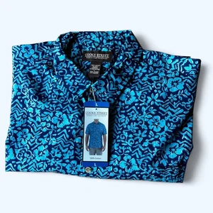 Camisa hawaiana Aloha de manga corta de algodón azul oscuro talla L Cooke Street para hombre - Imagen 1 de 5