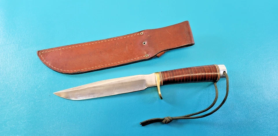 Cuchillos Blackjack Modelo 1-7 Cuchillo de Cazador Clásico Effingham IL y Funda TR538 Foto 1 de 4