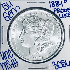 Dólar de plata Morgan 1884 O BU sin circular auténtico como nuevo envío gratuito 3056 - Imagen 1 de 3