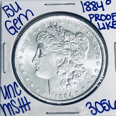 Dólar de plata Morgan 1884 O BU sin circular auténtico como nuevo envío gratuito 3056 Foto 1 de 3