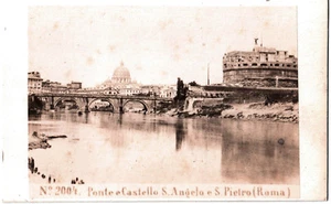 Cdv Italie Italia.Roma.Rome.Ponte e Castello S Angelo.Sommer & Behles.Photo vint - Imagen 1 de 2
