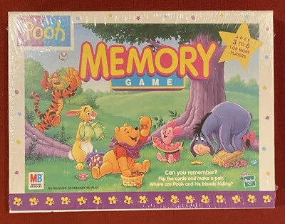 Hasbro Memory Classic Matching Game Memory Fun with Pooh Milton Bradley 1999 - Image 1 of 2